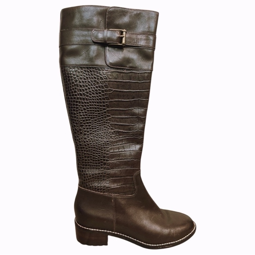 Cole Haan Nike Air crocodile embossed tall riding boots